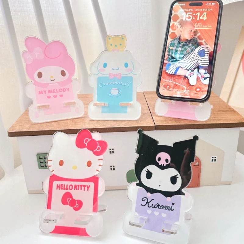 

2024 New Kuromis Desktop Phone Support Stand Hellos Kittys Cinnamorolls Acrylic Oversized Lazy Tablet Stand Children's Toy Gift
