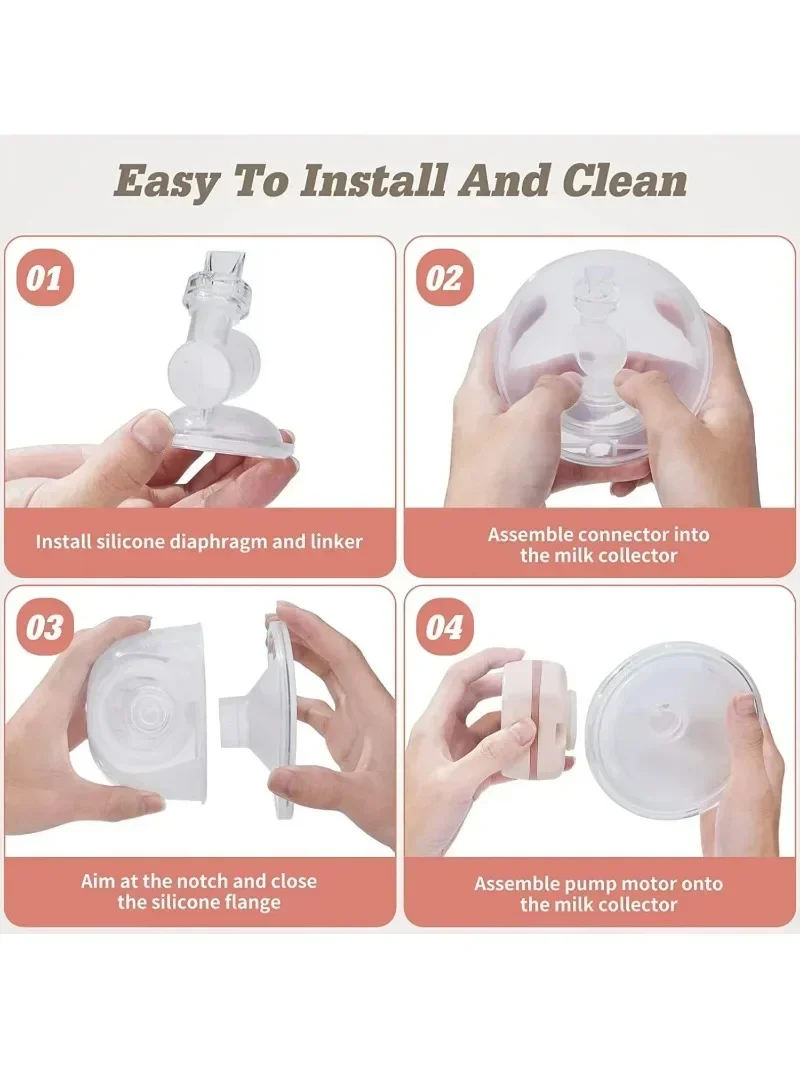 Breast Pump 1200mAh Portable Breasmilk Pump Handsfree Electric Breast Milk Extractors BPA Free 3 Modes & 9 Levels Low Noise Powerful Suction