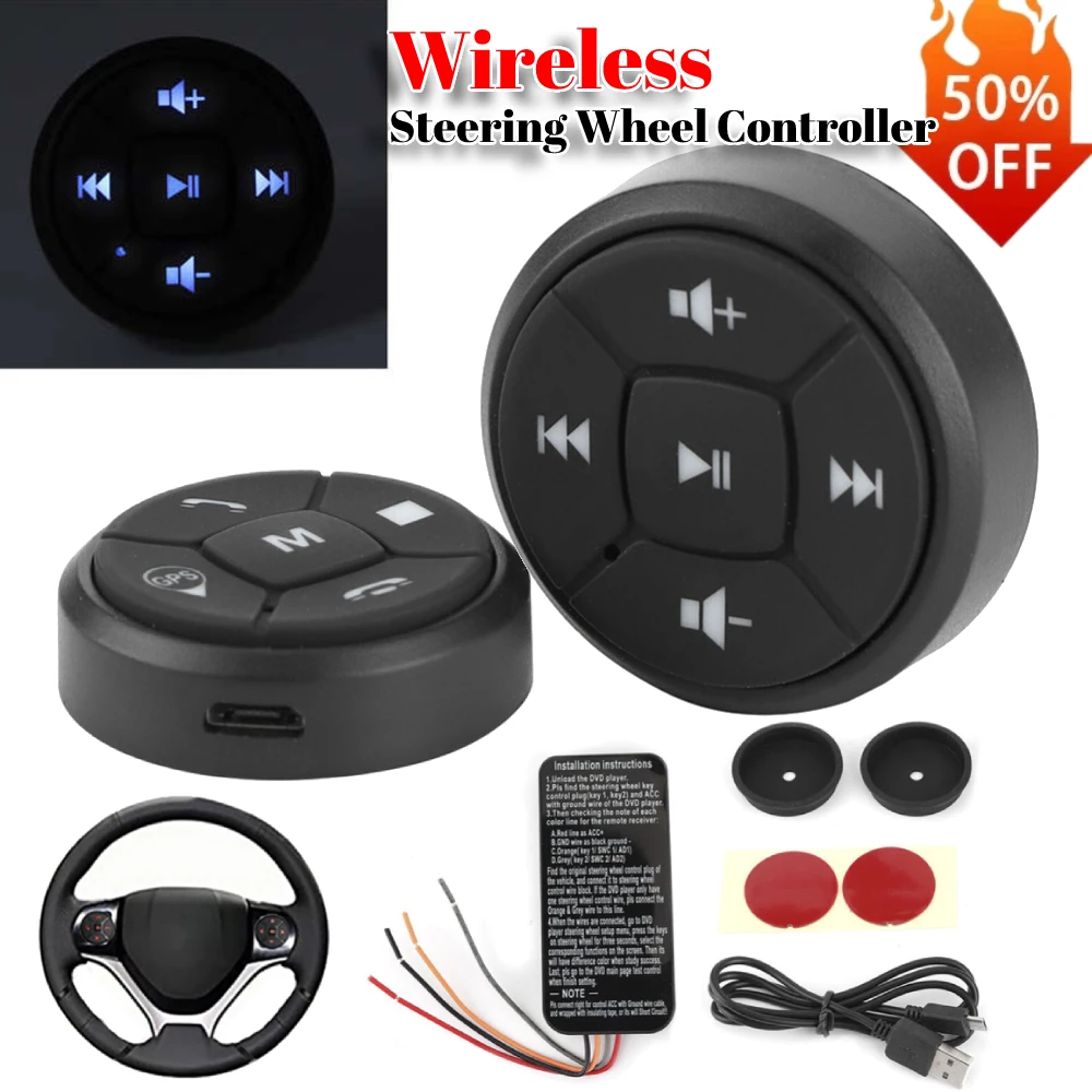 10KeysWirelessCarSteeringWheelControllerforCarMultiuseRadio