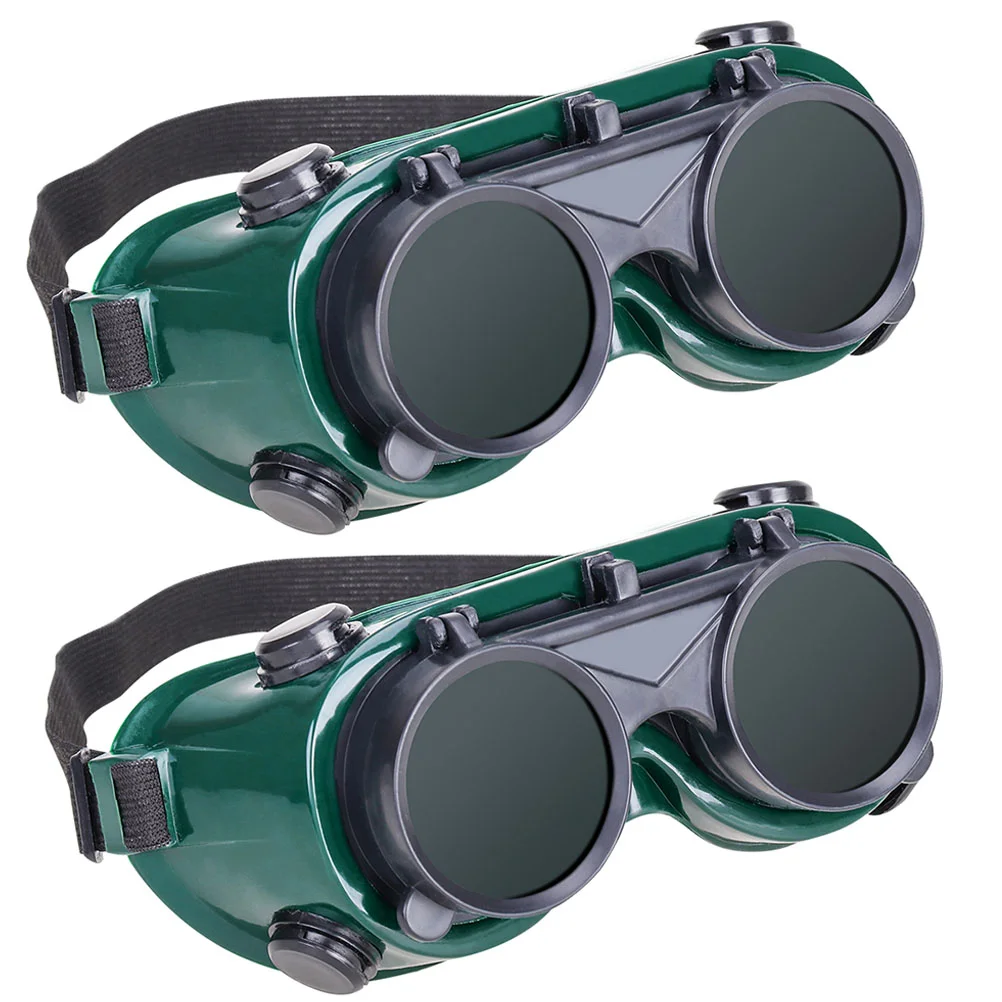 2 Pcs Welding Goggle Safety Goggles Glass Protective Eyewear Plastic Non-slip Green