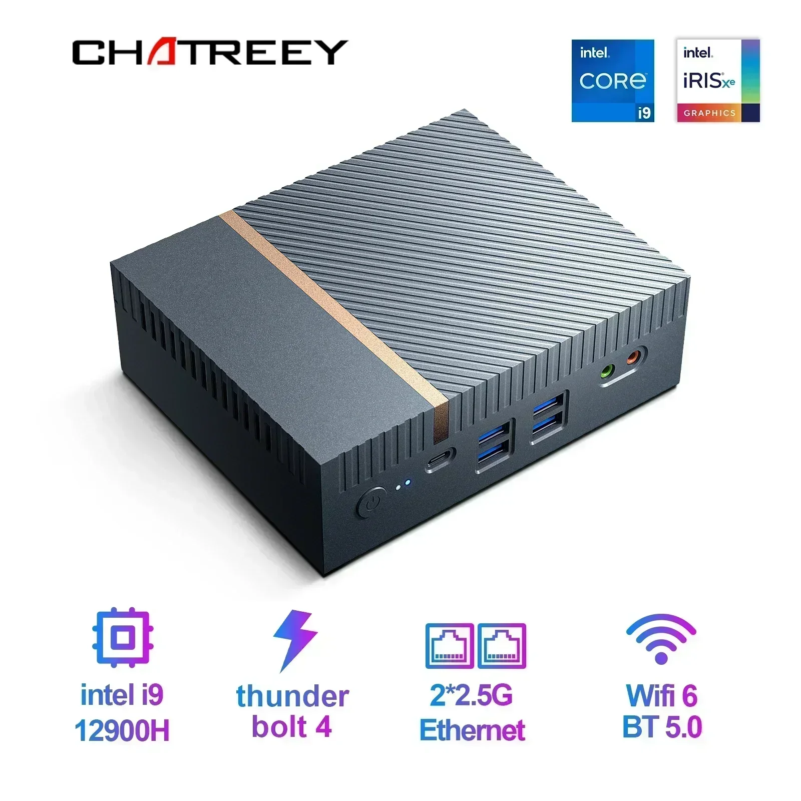 Chatreey IT12 Mini PC  Intel Core i7 1360P i9 13900H Gaming Desktop Computer 2x2.5G Ethernet PCIe 4.0 Wifi 6 Thunderbolt 4 1