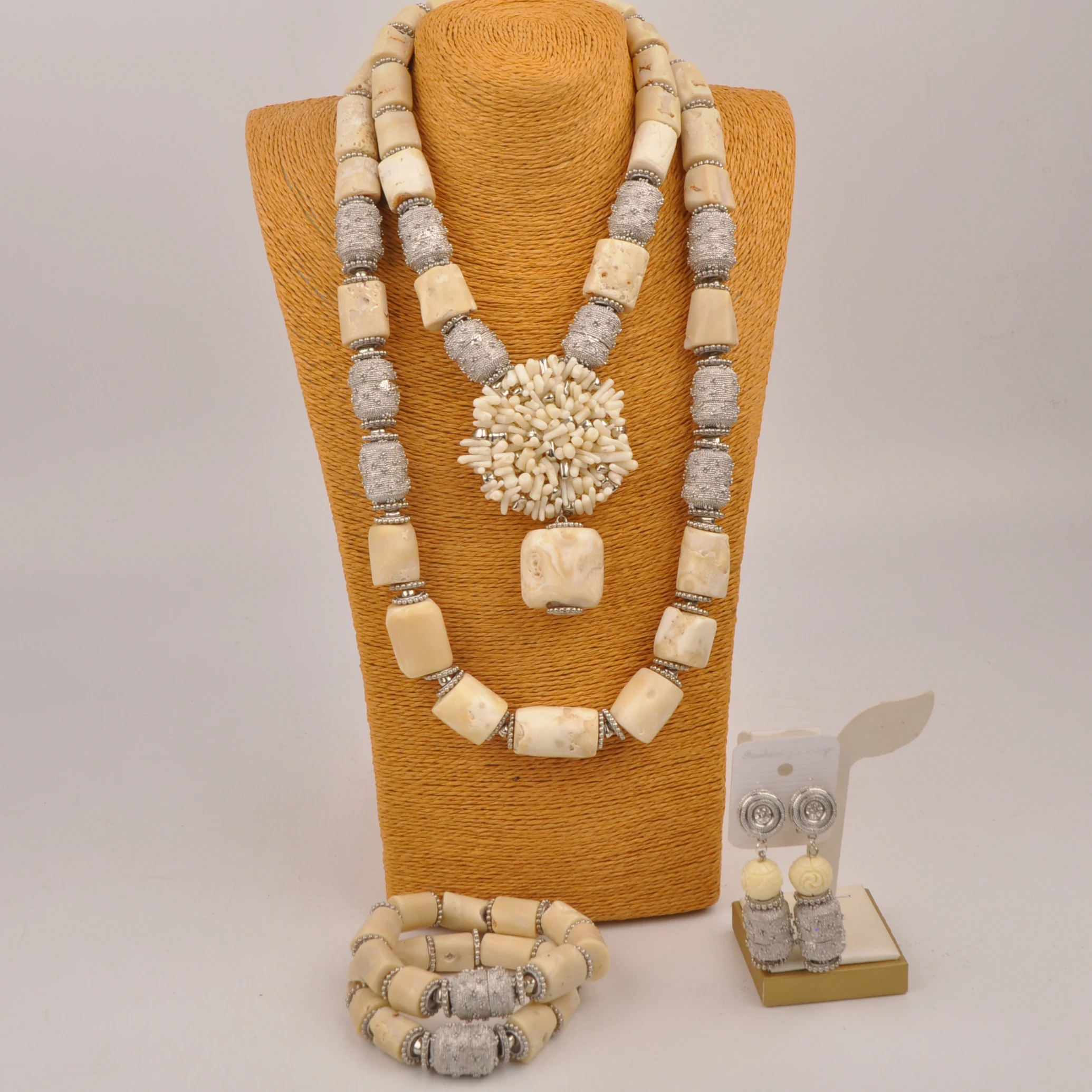 

Модный Африканский комплект ювелирных изделий, нигерийское свадебное ожерелье из коралловых бусин