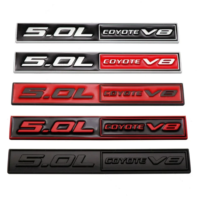 3D Metal 5.0 Coyote V8 Posteriore Tronco Laterale Parafango Emblema Distintivo Adesivo Accessori Auto Per Ford Mustang 5.0 Gt F150 Fx4 Kuga Mondeo