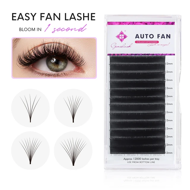 Genielash 1sec auto fan lashes fast blooming lash extensionmink