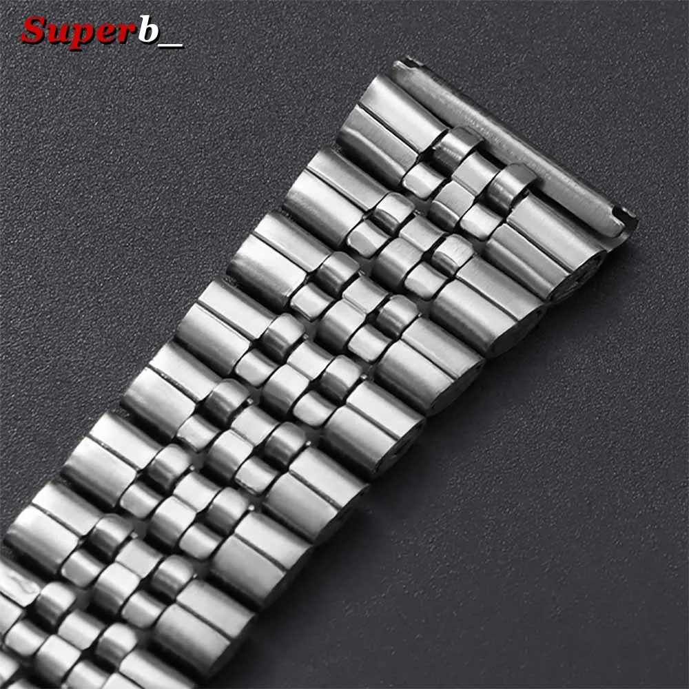Stainless Steel Universal Men's Watch Strap with Folding Buckle and Tool Kit