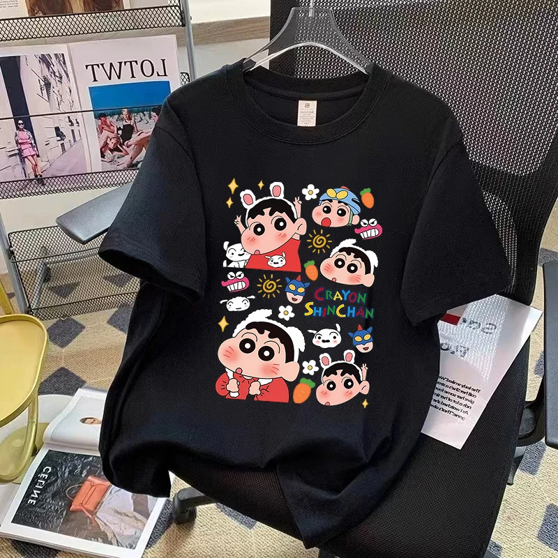 Shin-chan Anime Graphic Unisex T-Shirt - Loose Fit Short Sleeve Casual Summer Top