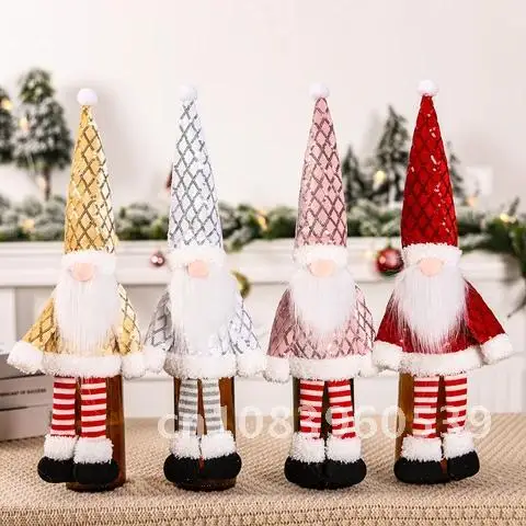 

Doll Wine Bottle Cover Merry Christmas Gnome Faceless Decoration For Home Cristmas Ornament Navidad Noel New Year 2022