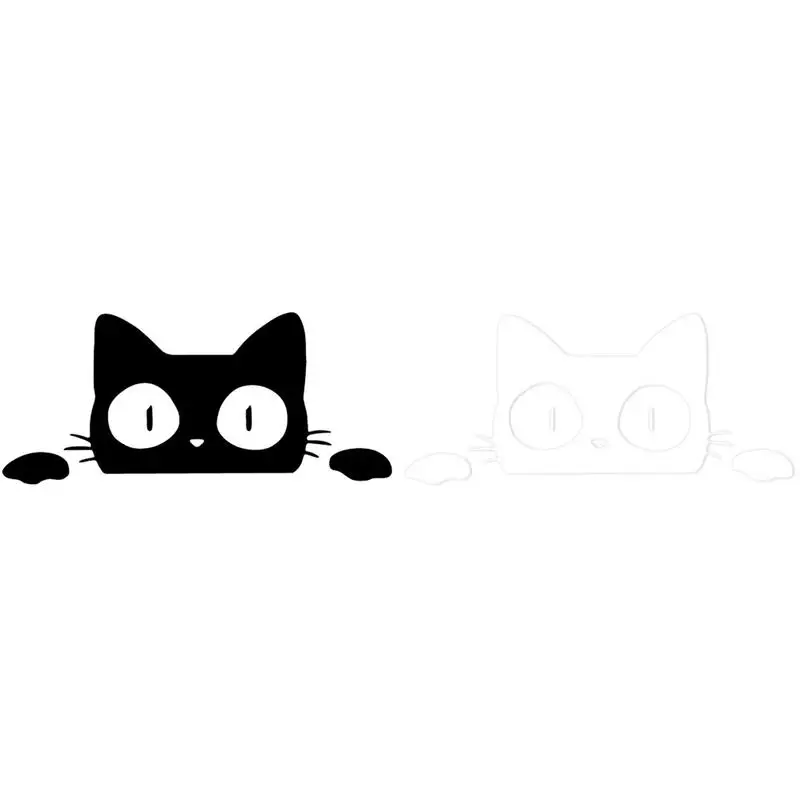 

Auto Stickers Black White Peeking Kitties waterproof Car Window Kitty Large Size Bumper Sticker for Pets Lovers Car Accessories