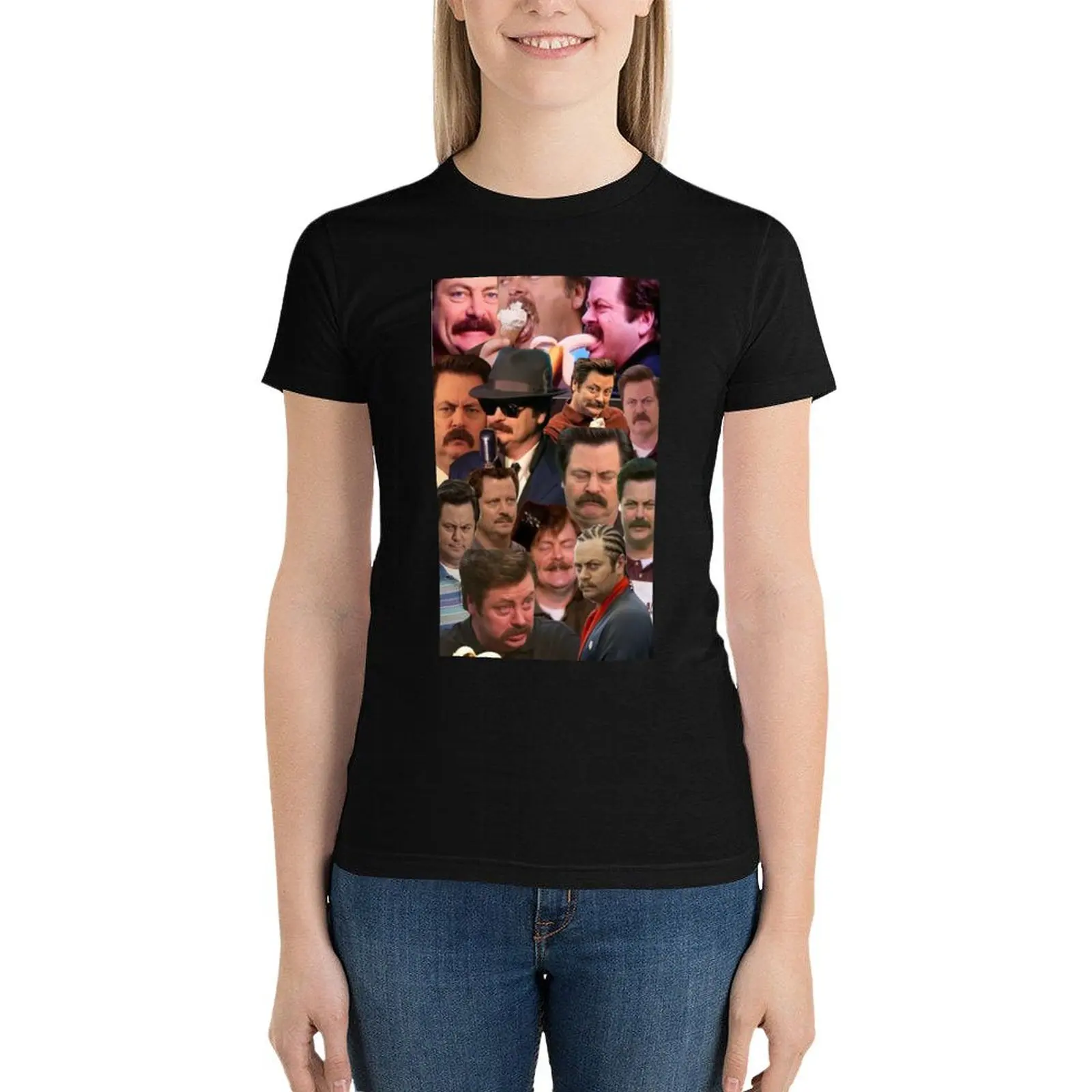 Ron collage T-Shirt summer clothes cute tops designer clothes Women luxury