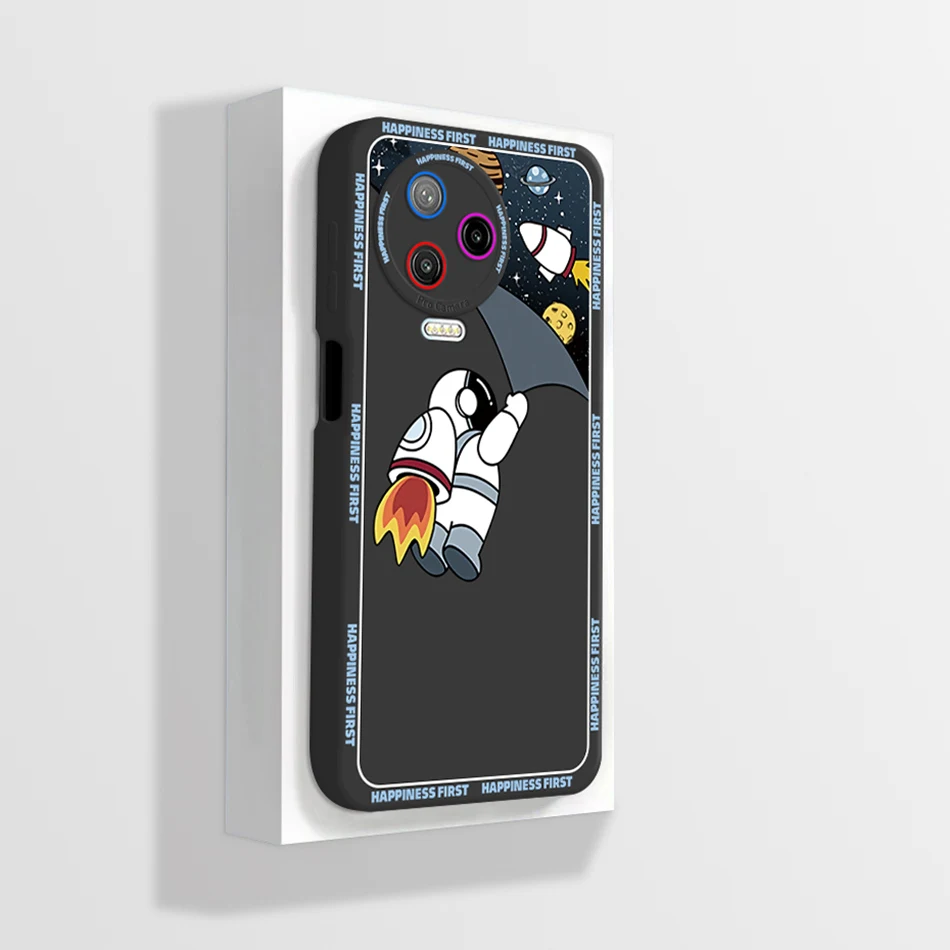 Cute Astronaut Square Phone Case - Shockproof Soft Back Cover