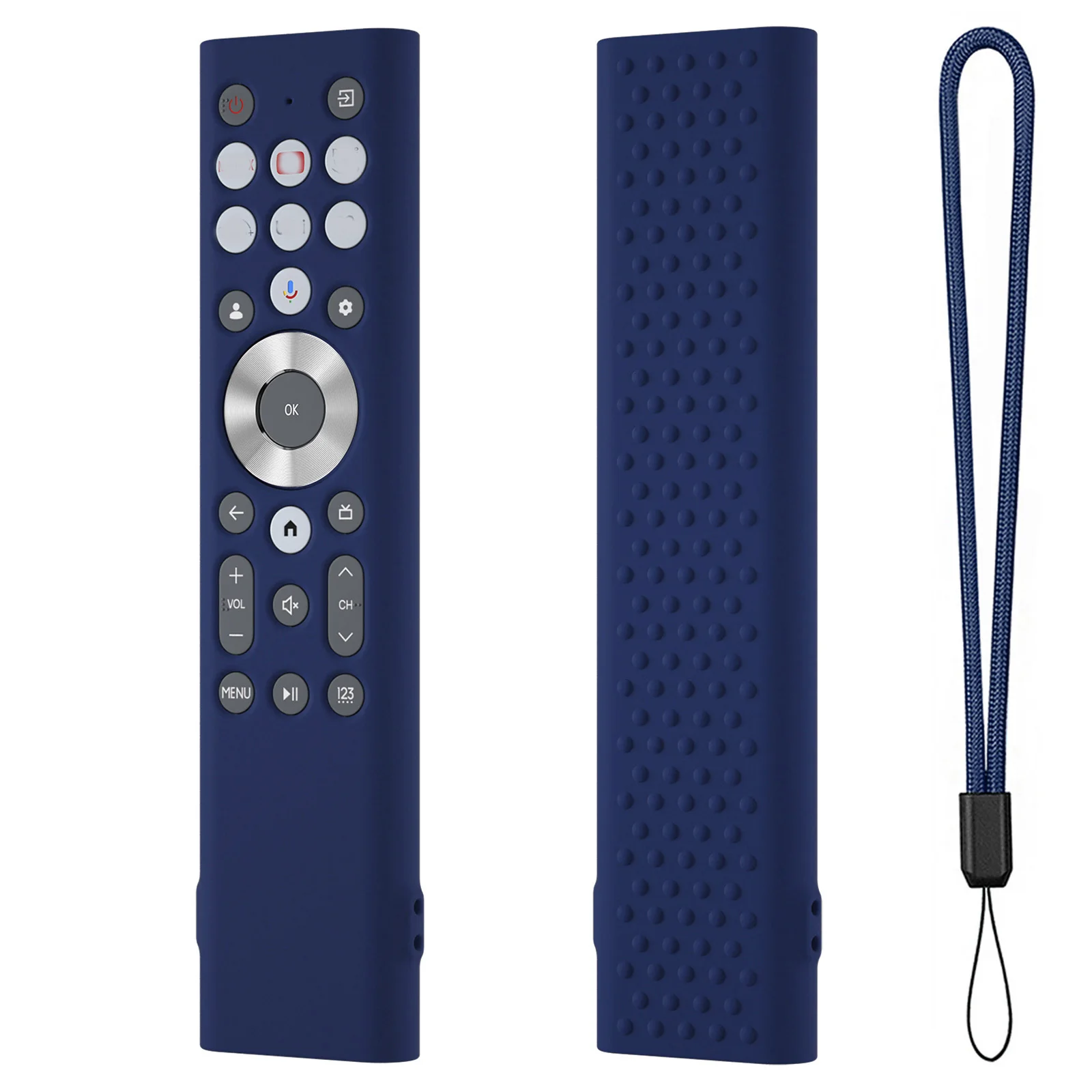 Custodia In Silicone Per Telecomando Hisense | Serie A7, U8, LCD 4K | Modelli 55A7N, 65U88N, 85U8N | Blu Luminoso