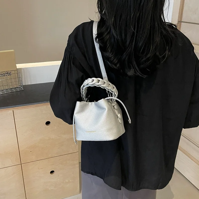 

Spring/Summer Korean Niche Bucket Bag Women High Quality Exqusite Texture Crossbody Bags Fashion Soft Leather Casual MiniHandbag