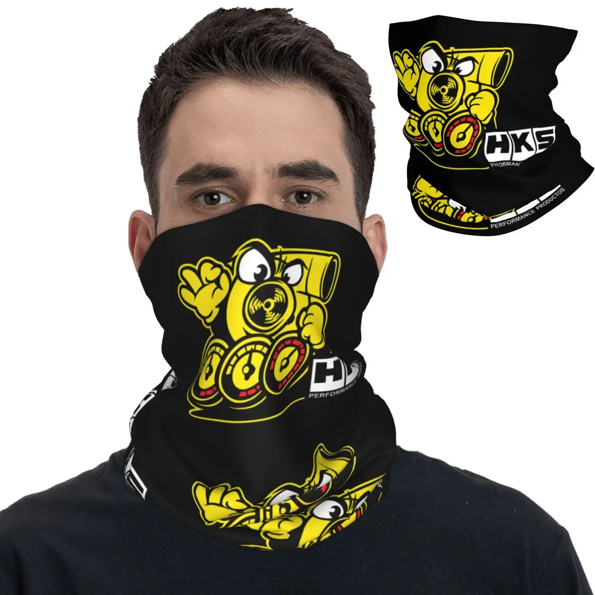 

HKS Flag Bandana Neck Gaiter Printed Car Power Mask Scarf Multi-use Headband Cycling for Men Women Adult All Season