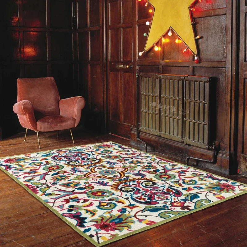 Carpet for Living Room Retro Pastoral Abstract Printed Large Area Bedroom Rug Luxury Bohemian Home Decoration Mat ковер Tapis 러그