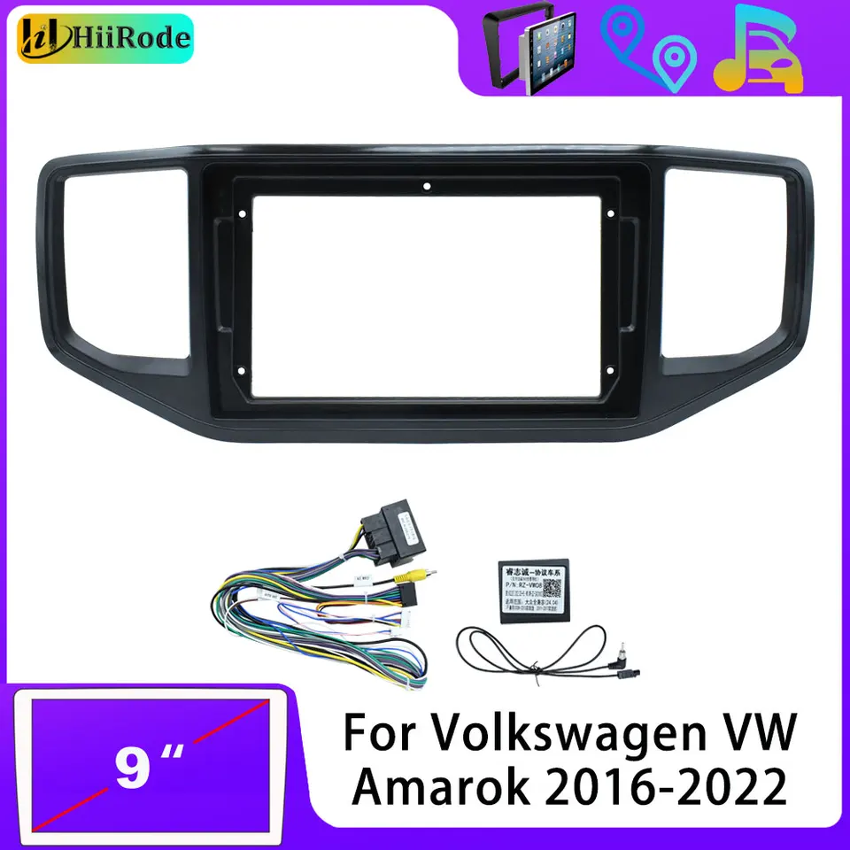 Dilwe panneau de façade de cadre d'autoradio 2Din Car Fascia Stereo Dash Radio Frame Panel