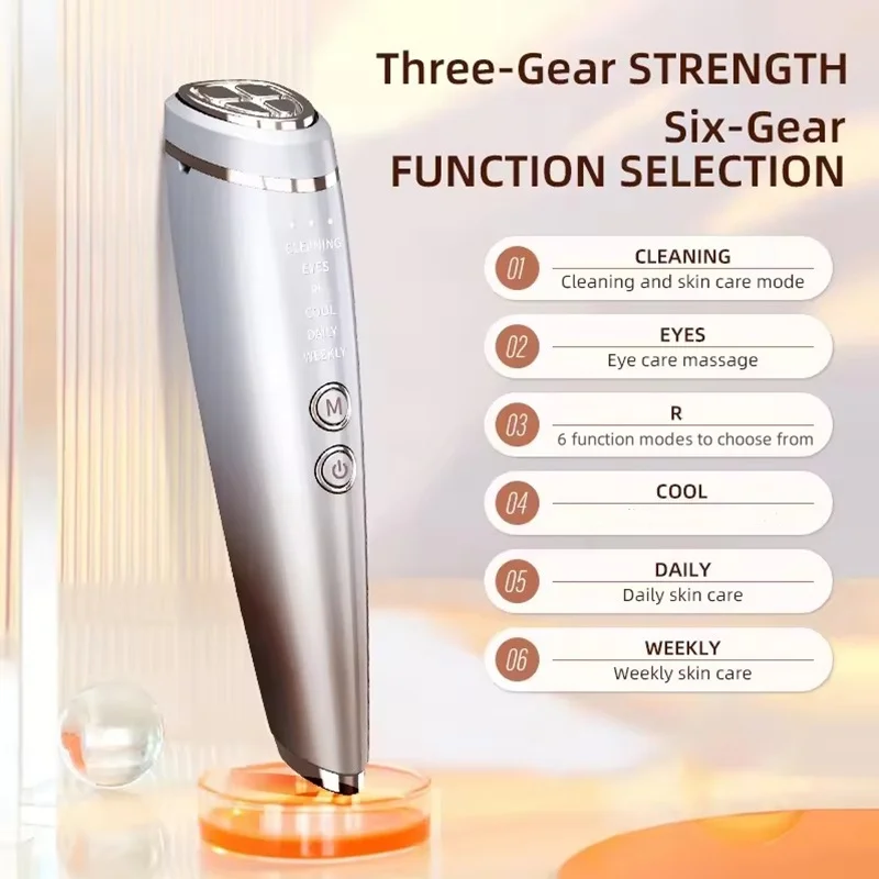 Facial Massager Facial Massage Instrument Beauty Instrument Micro-Current Face Massager Facial Skin Eye Skin Heating Vibration Massage Face Care Beauty Instrument Women Men