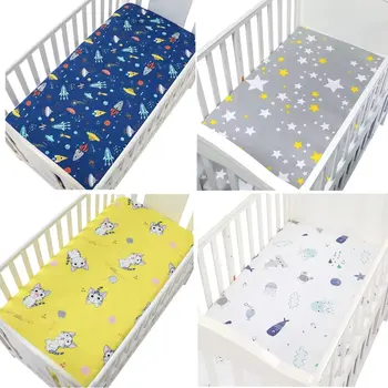 130*70 cm Lenzuola per culla Morbide coprimaterassi per lettino Stampa Set biancheria da letto per neonato Mini lenzuola per lettino per bambini in cotone