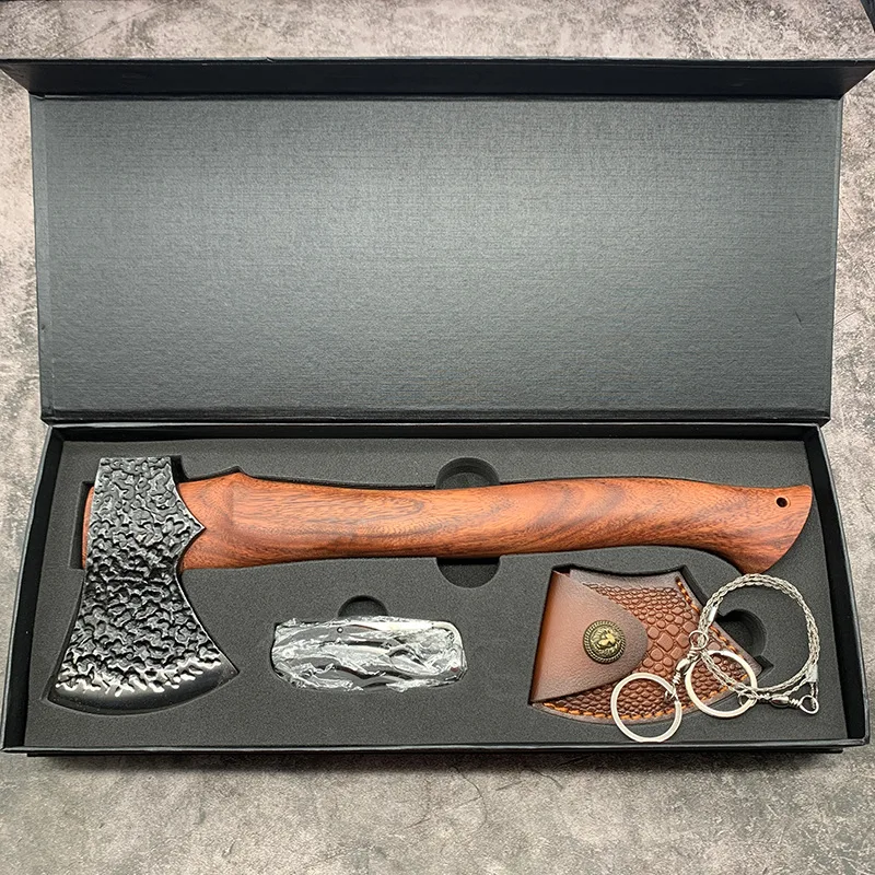 Chopping firewood artifact, home camping, mountain cutting, wood cutting hand axe, hand forged axe, high hardness, multifunction 3