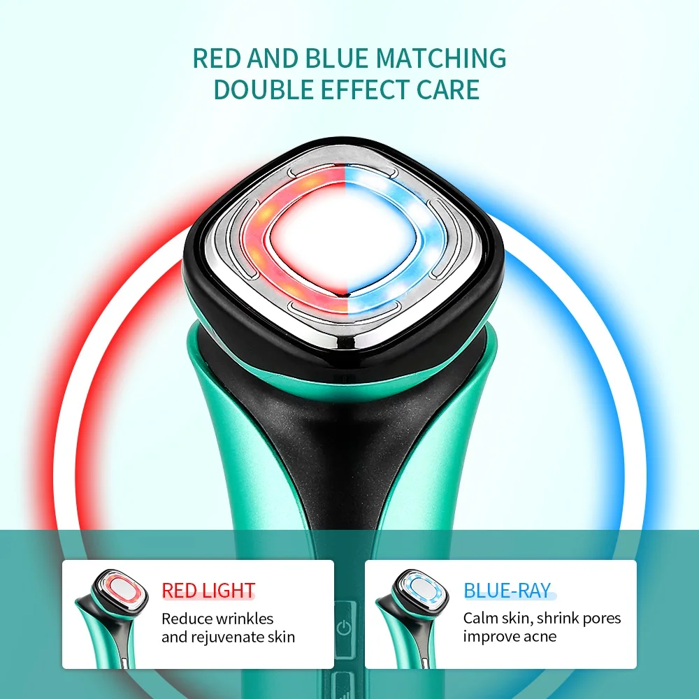 Hot&Cold Treatment Facial Heating Cooling Massager EMS Skin Lifting LED Photon Calm Skin Shrink Pores Remove Edema Ice Cooler