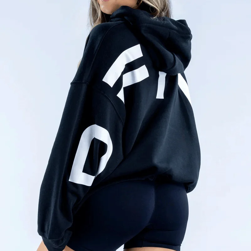 New Fashion Women Hoodies Pullover Hooded Print Jogger Long Sleeve Jogging Woman Sweatshirt Winter Exercise Running Clothing