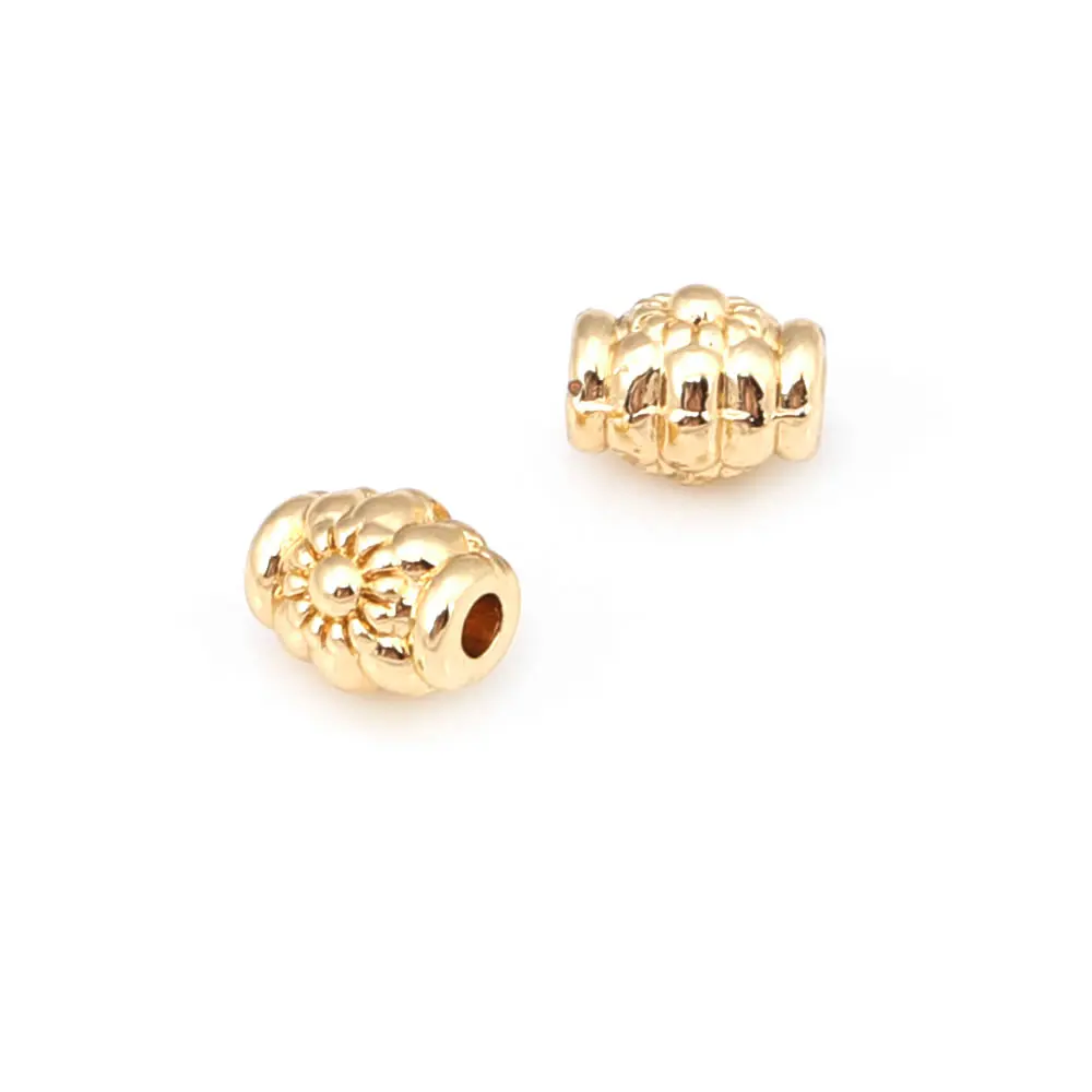 Cuentas de Brass Doradas de 18K Diseño Ovalado Cilíndrico Suministros para Hacer Joyería DIY - details 4