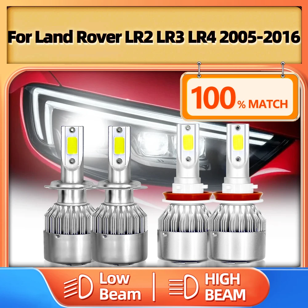 

H11 H7 LED Headlight Bulbs Car Led Lamps With Fan 40000LM Car Lights For Land Rover LR2 LR3 LR4 2005-2012 2013 2014 2015 2016