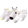 5 Pairs Cartoon Baby Socks Spring Autumn Stripe Dot Girls Boys Ankle Socks Soft Toddler Kids Short Socks 5