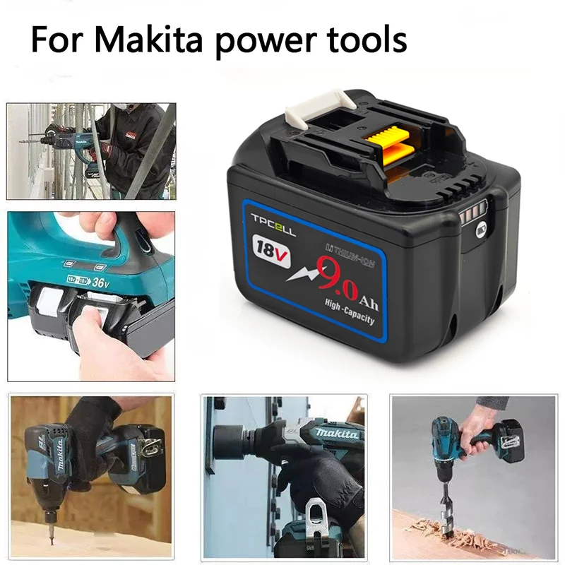 BL1860 6AH For Makita 18V Battery Power Tools Li-ion Replacement LXT BL1850 BL1840 for 18 V Screwdriver with BMS TPCELL 18V images - 6