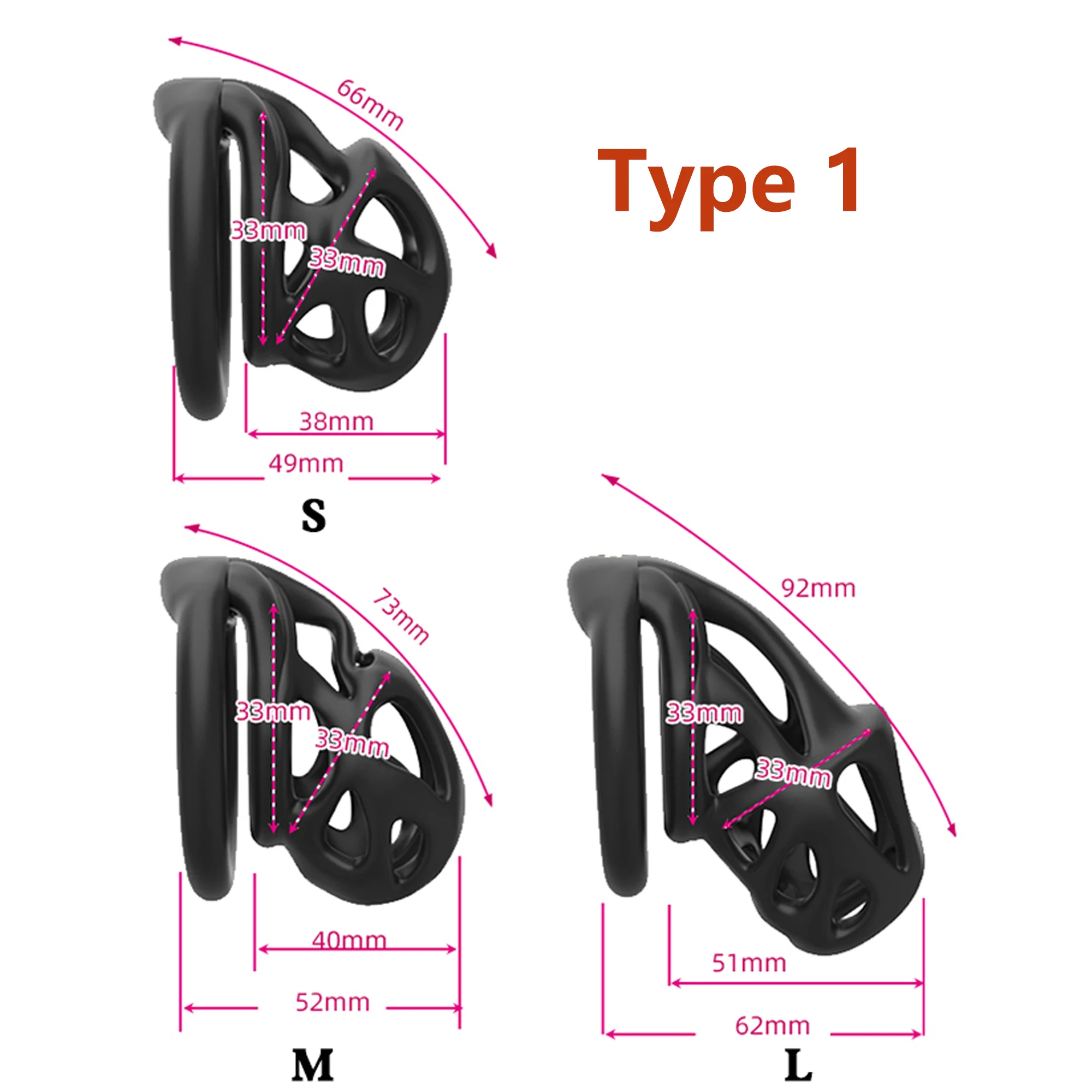 Cobra ES6 Male Chastity Device Breathable Cock Cage Mini Lock 4 Penis Rings Bondage Fetish Adult Sex Toys For Men