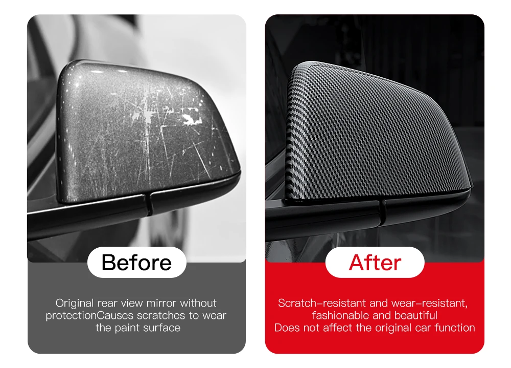 Carbon Fiber Paste Side Door Mirror Cover For Tesla Model 3 Model Y 2023 2021 Au