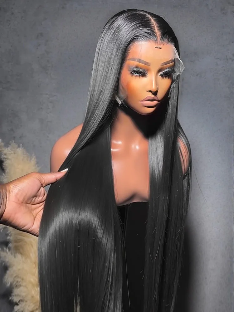 Human Hair Wig 13x6 Straight Lace Frontal 30 40 42 Inch 13x4 Lace Front 200 density PrePlucked For Women