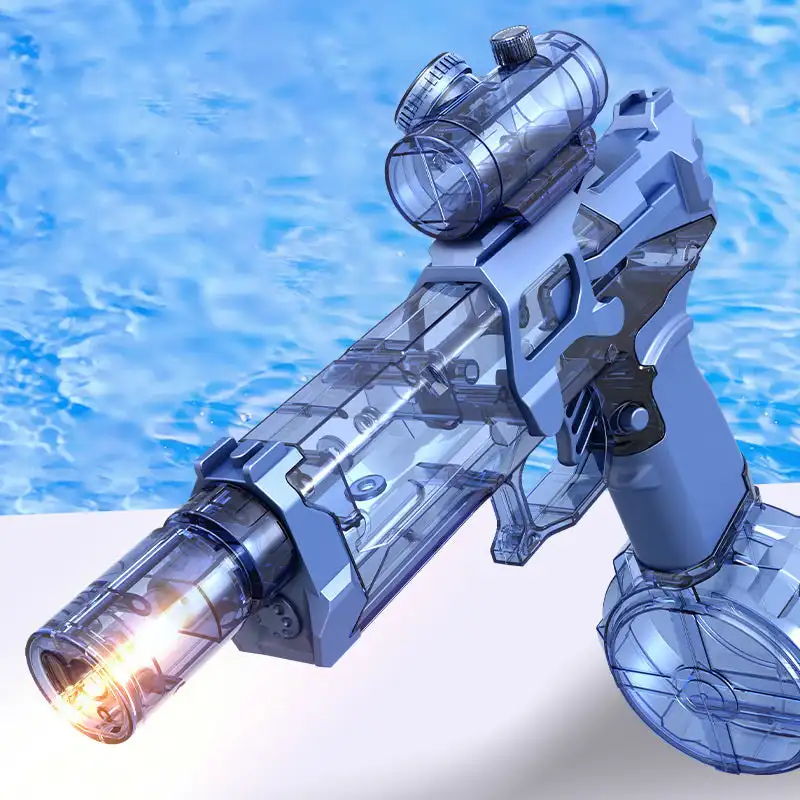 

Long Range Electric Water Blaster with Light Summer Electric Continuous Water Gun Simulated Flame Sensor with Manual Power Unit