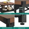 Square Coffee Table for Living Room, Vintage Living Room Table with Shelf, Coffee Table with Storage 4