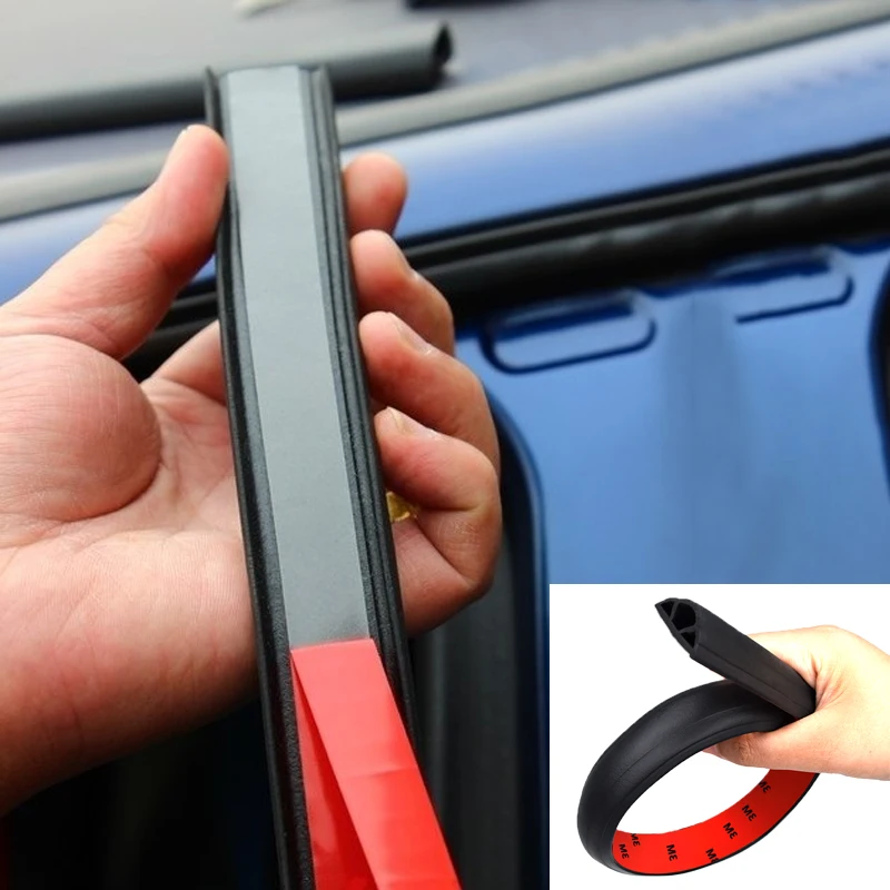 Car Door Seal Strip 2pcs Filler Weatherstrip Edge Rubber Sealing For B Pillar Protection Front Auto Door Sealant