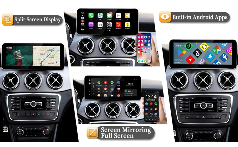 Mercedes GLA-Klasse X156 NTG 4.5/4.7 10,25' Apple CarPlay Bildschirm Android Auto Vollbildzugriff Android-Apps Navigationssystem – Detail 3