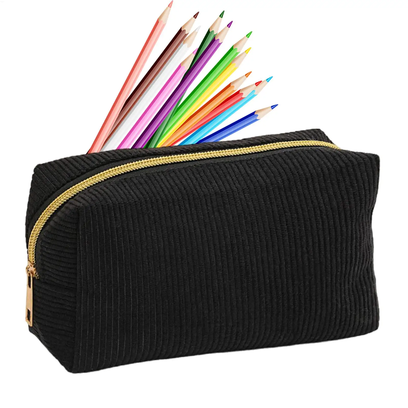 Teen Girl Pencil Case School Pencil Case Corduroy Stationery Pouch Storage Organizer Stationery Supplies Holder for Classroom