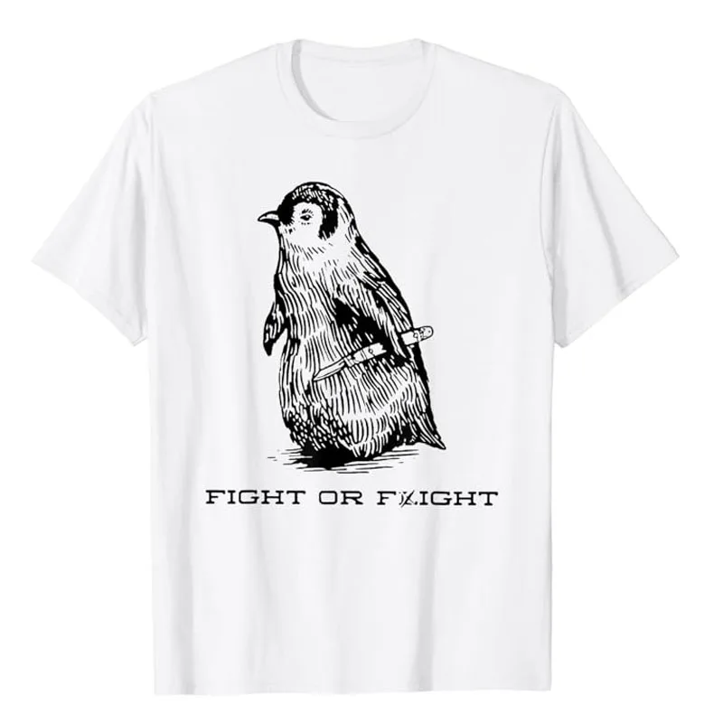 

Fight or Flight Funny Penguin Pun Fight or Flight Meme T-Shirt Cute Cool Graphic Outfits Humorous Penguin Lover Saying Tee Gifts