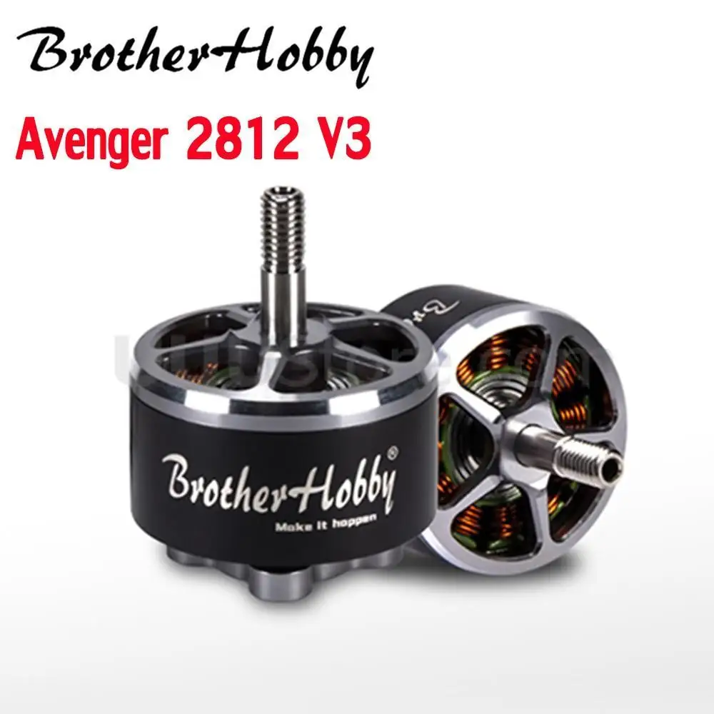 

1-4 шт. бесщеточные двигатели Brother Hobby Avenger 2812 V3 КВ/кв 5-8S из титанового сплава с полым валом для FPV гоночного дрона