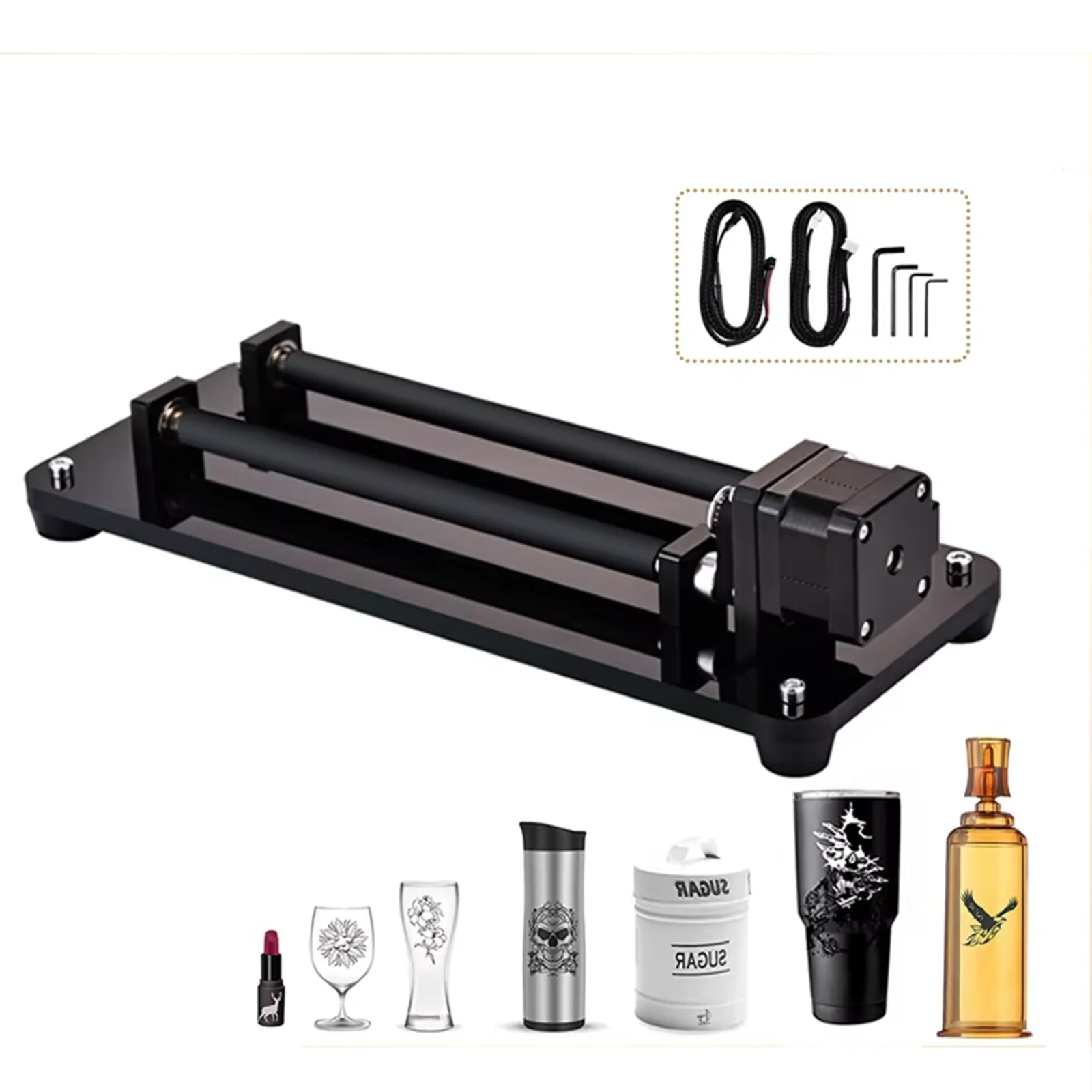 CNC Rotary Roller Y-axis Rotatory Laser Rotary for Engraving Cutting Machine Spherical Carving Cylinder Carving Cans Cups