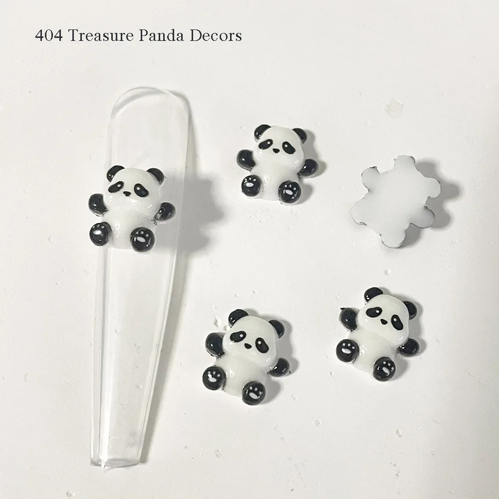 

-Treasure Panda- CN Kiyomi Animal Flatback Trinket Kawaii Cartoon Panda Resin Nail Ornaments Printed Nail Gel Accessories 404art