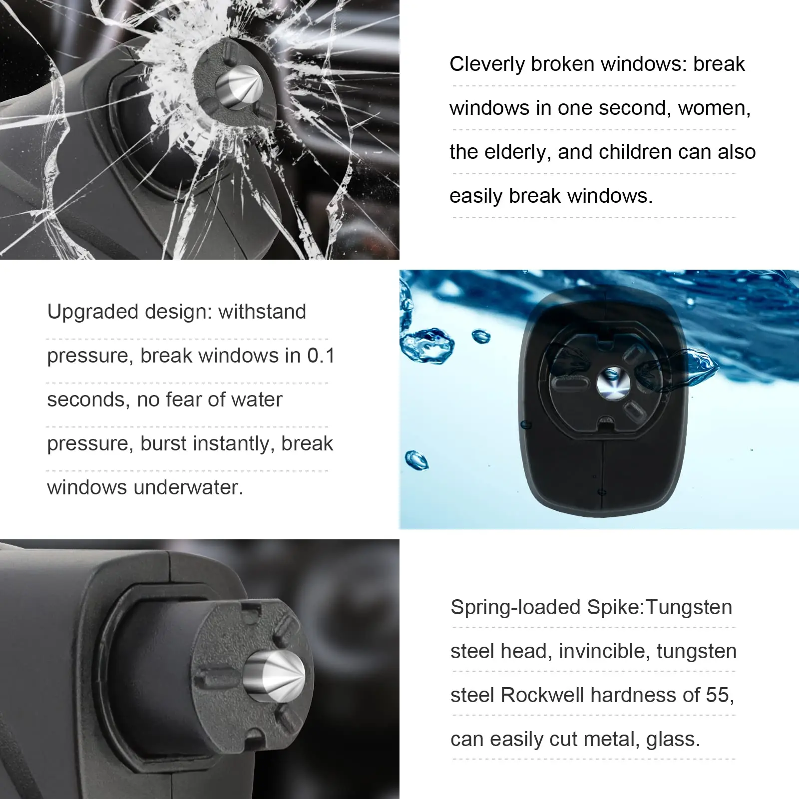 SMARLAN Portable Safety Hammer For Car Side Window Breaking Seat Belt Cutter Life-saving Escaping Emergency Tool With Key-chain,safety hammer keychain,mini emergency hammer,emergency window breaker,escape hammer