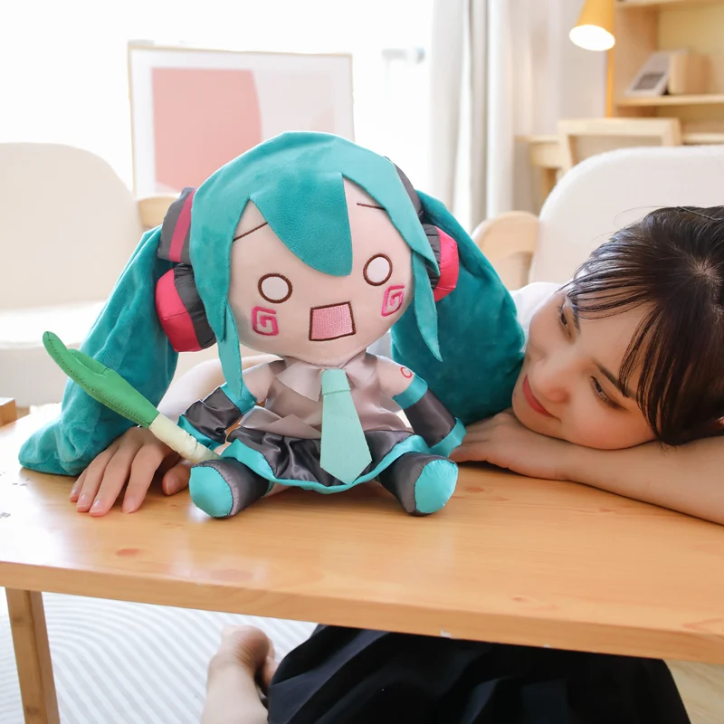 Kawaii Japanese Anime Plush Stuffed Toy Hatsune Miku Plush Doll Soft Pillow Future Doll Cute Birthday Xmas Gift For Kids