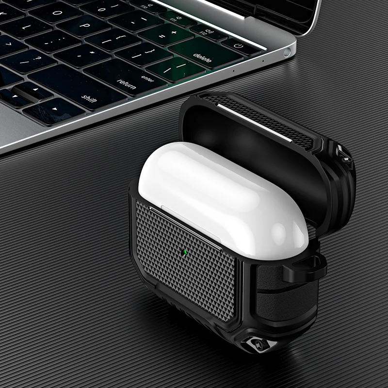 에어팟 프로 2, 3, 1 2023 USB C 케이스, 에어팟 프로 2, 3 세대 케이스용 키체인 포함 전체 견고한 소프트 보호 커버