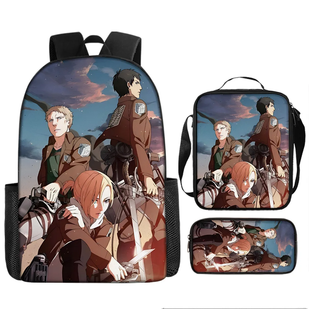 حقيبة ظهر مدرسية من Attack on Titan حقيبة غداء مقل...