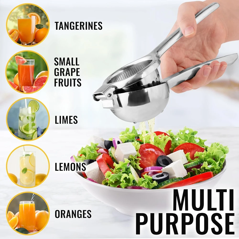 Kitchen Lemon Squeezer Stainless Steel Heavy Duty Solid Metal Squeezer Bowl Manual Citrus Press Juicer