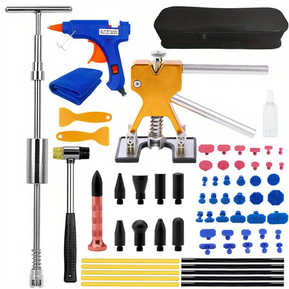 Car Dent Puller Kit for Dent Removal, Paintless Dent Removal Kit Slide Hammer T-Bar, Dent Remover Tool for Car Door Ding Repair