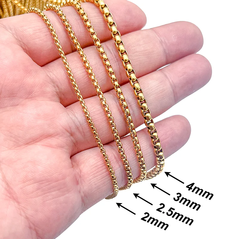  33 Feet Stainless Steel Box Chain Bulk, 3mm 304 Stainless Steel  Chains Roll Spool Thin Square Rolo Box Link Chain Bulk for Jewelry Making  DIY Craft : Arts, Crafts & Sewing