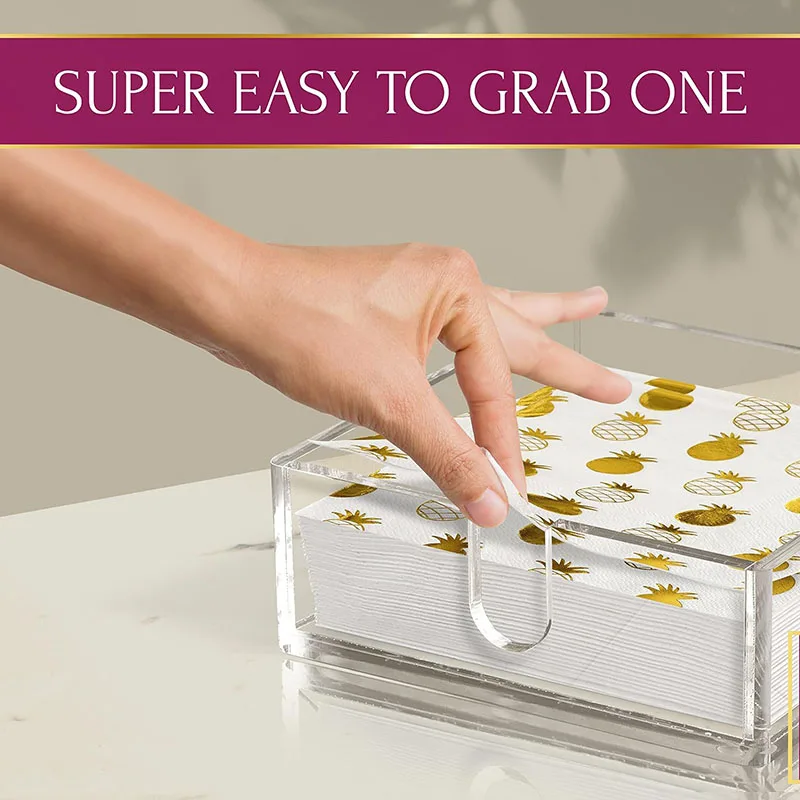 Clear Acrylic Cocktail Napkin Holder Bar Napkin Holder, Top amongst Modern Beverage Napkin Holders for Paper Napkins 2