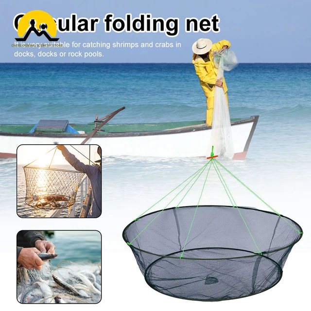 Foldable Drop Fishing Landing Net Crayfish Shrimp Catcher Tank Casting  Network Mesh For Fish Eels Trap Cage Prawn Bait Crab Mesh - AliExpress