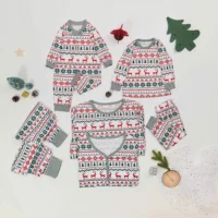 Family Christmas Matching Pajamas Set New Year's Clothes Parent-child 2 Pieces Suit Homewear Baby Romper Soft Cute Pjs Xmas Look 5